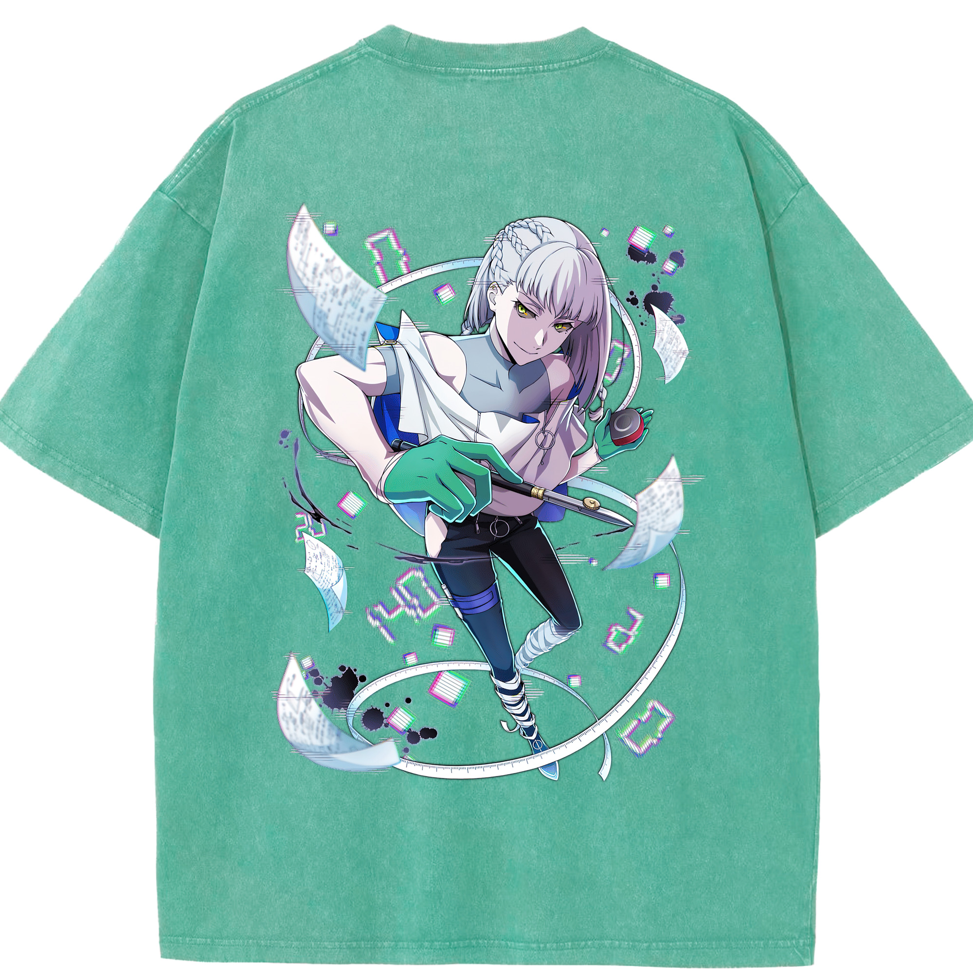 （画像用） 文豪ストレイドッグス Bungo Stray Dogs 綿100% ヴィンテージ風 半袖Tシャツ（背面プリント）